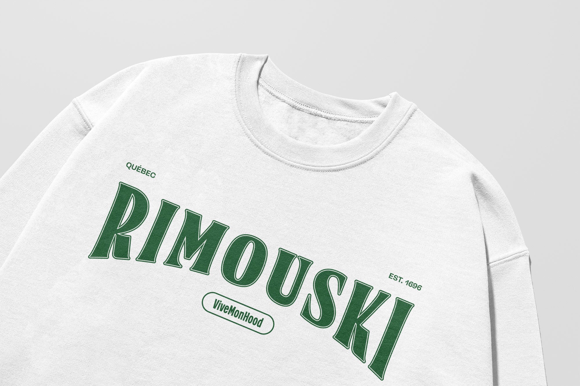 Mon Crew Fit - Adultes - Rimouski - Impression en Vert