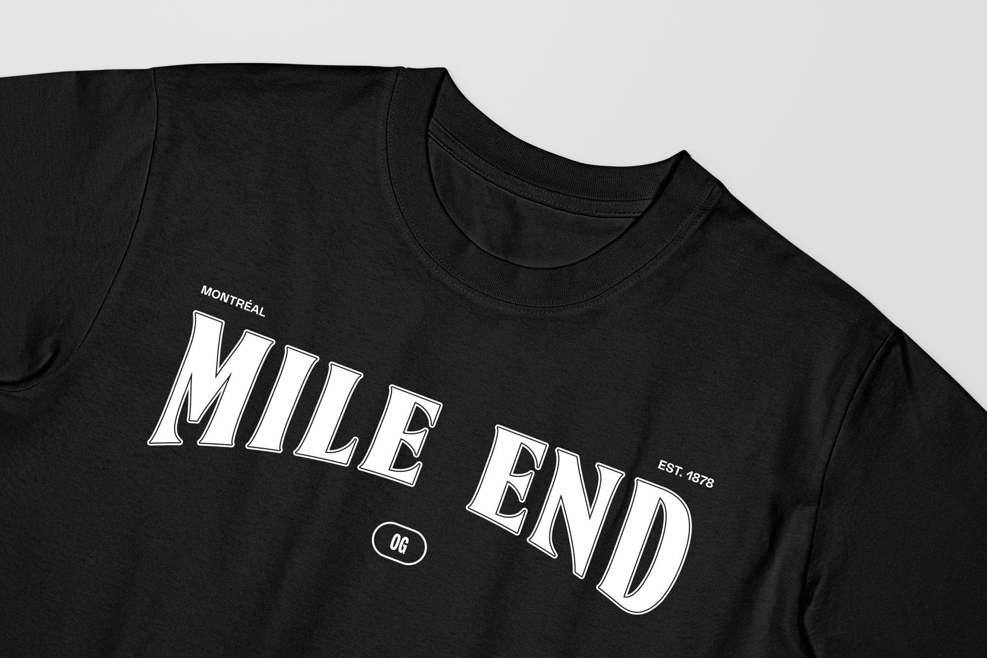 Mon T-Shirt Garçon - Adultes - Mile End - Impression en Blanc
