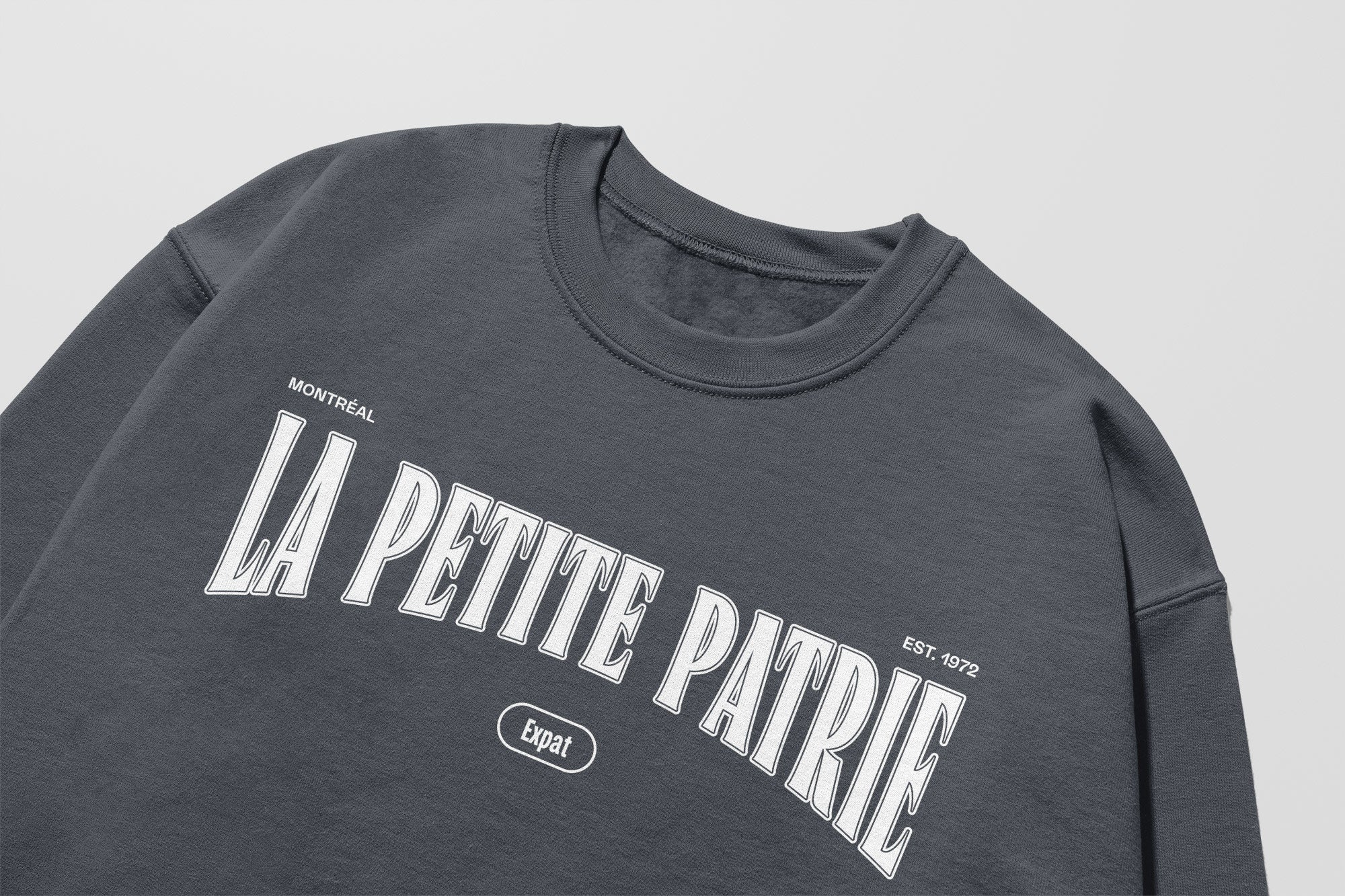 Mon Crew Fit - Enfants - La Petite Patrie - Impression en Blanc