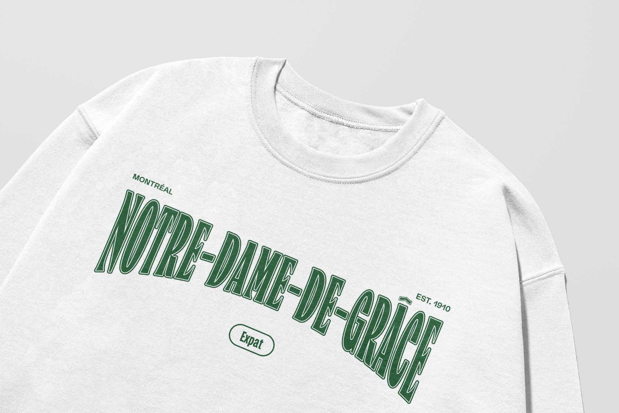 Mon Crew Fit - Adultes - Notre-Dame-de-Grace - Impression en Vert