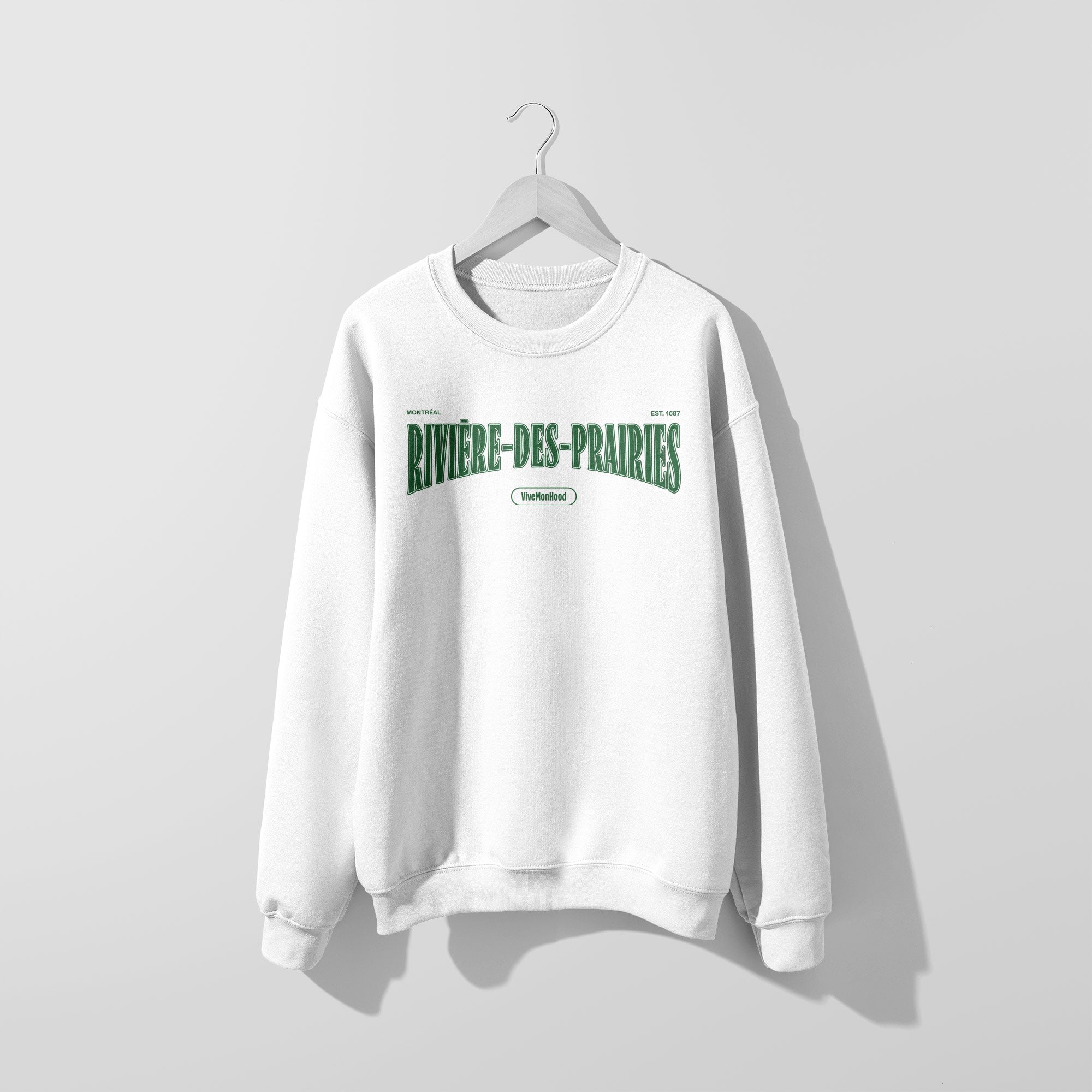 Mon Crew Fit - Adultes - Riviere-Des-Prairies - Impression en Vert