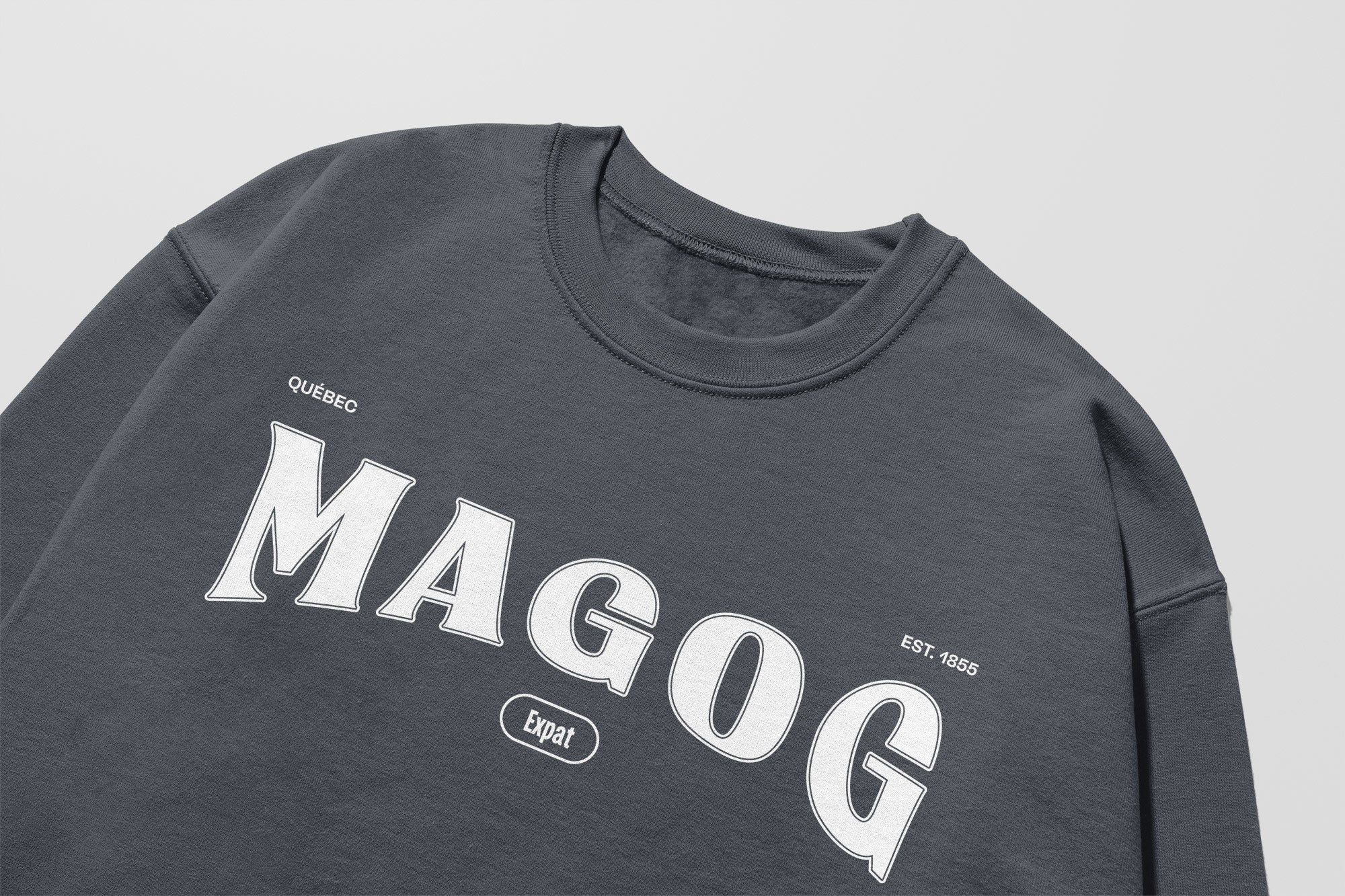 Mon Crew Fit - Enfants - Magog - Impression en Blanc