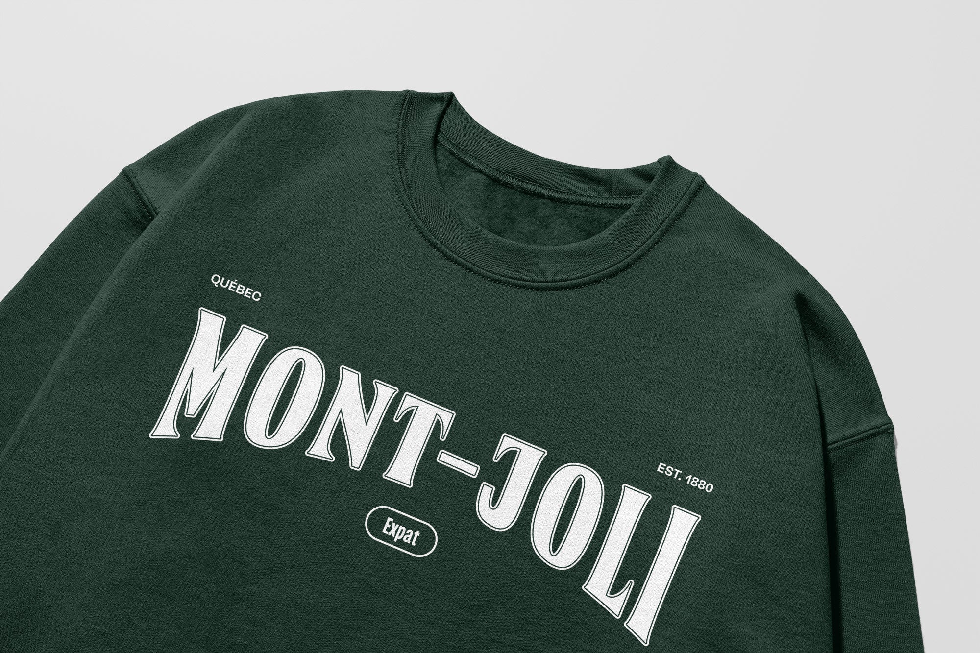 Mon Crew Confort - Adultes - Mont-Joli - Impression en Blanc