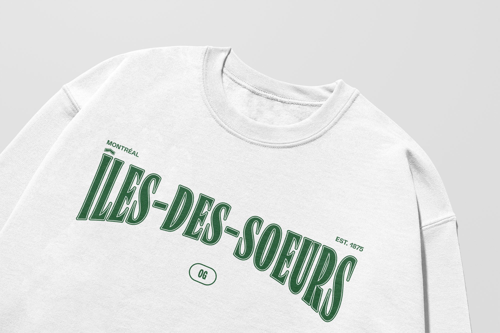 Mon Crew Fit - Adultes - Îles-des-soeurs - Impression en Vert
