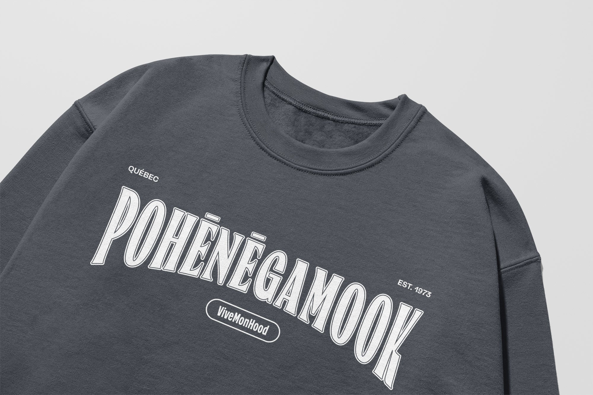 Mon Crew Fit - Enfants - Pohenegamook - Impression en Blanc