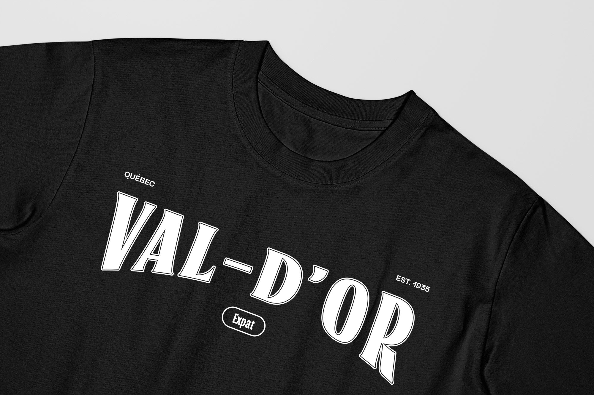 Mon T-Shirt Garçon - Adultes - Val-D'or - Impression en Blanc