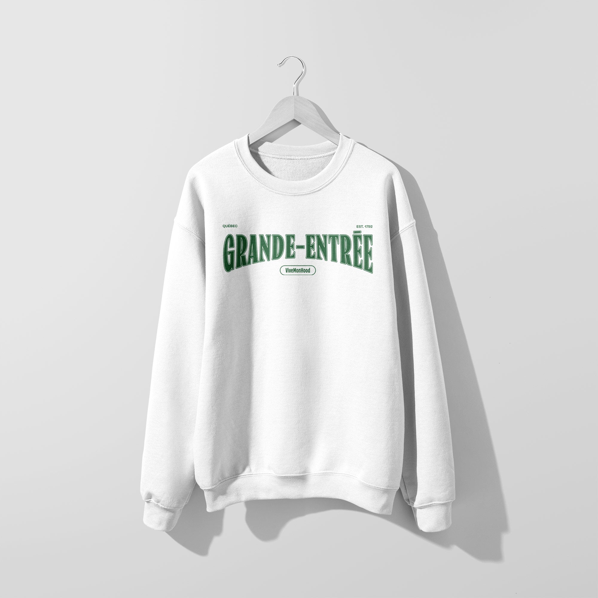 Mon Crew Fit - Adultes - Grande-Entree - Impression en Vert