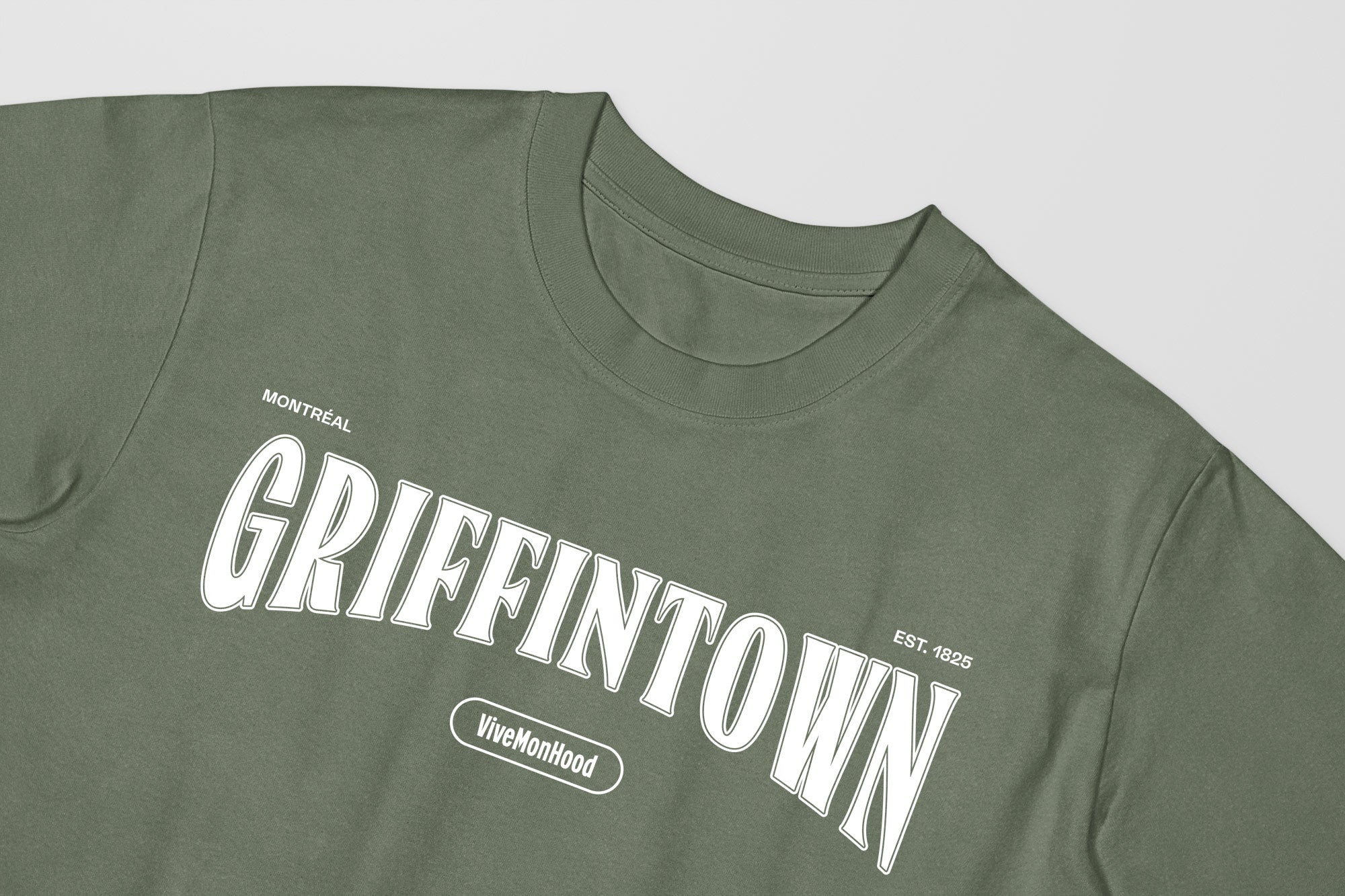 Mon T-Shirt Garçon - Adultes - Griffintown - Impression en Blanc