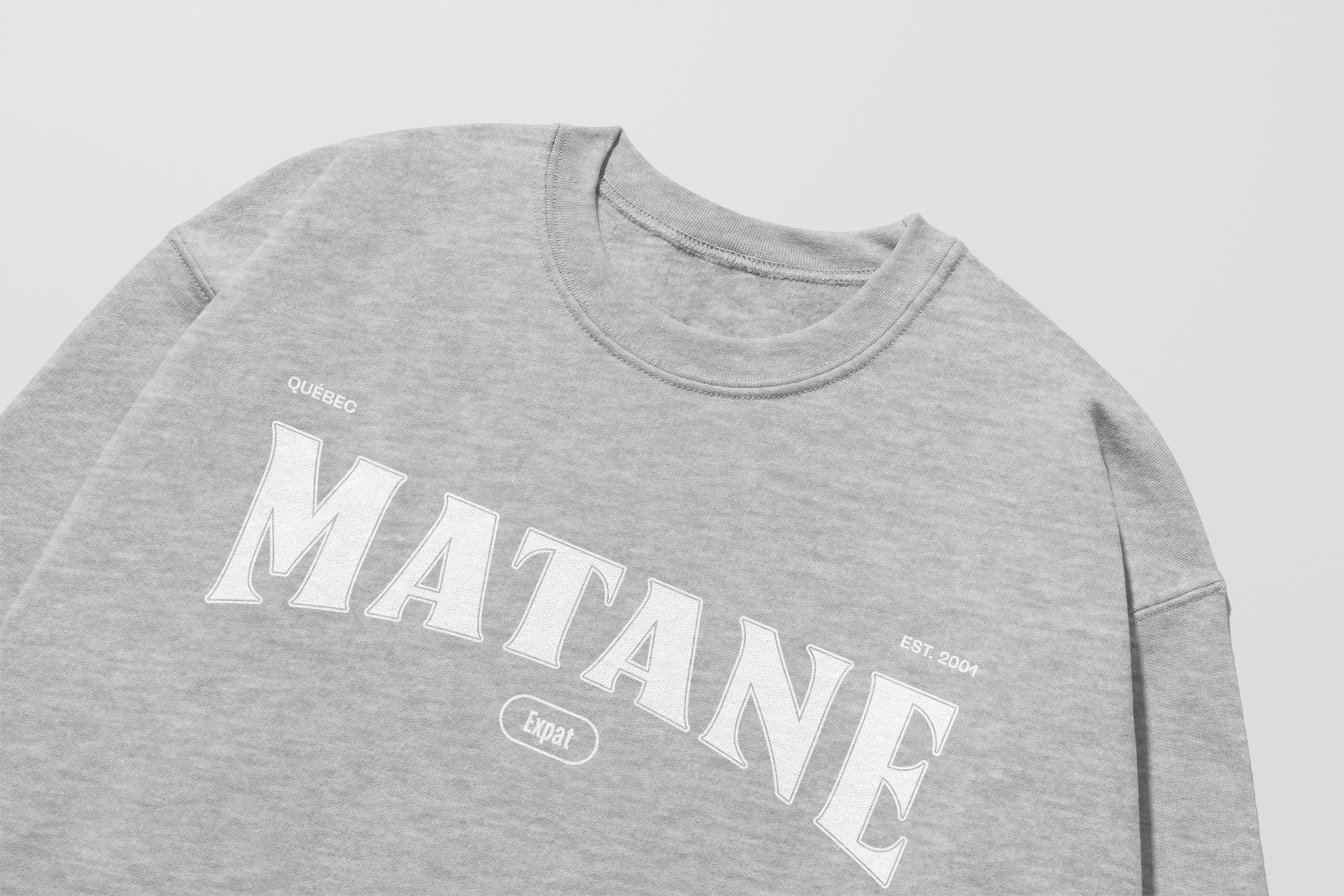 Mon Crew Fit - Adultes - Matane - Impression en Blanc