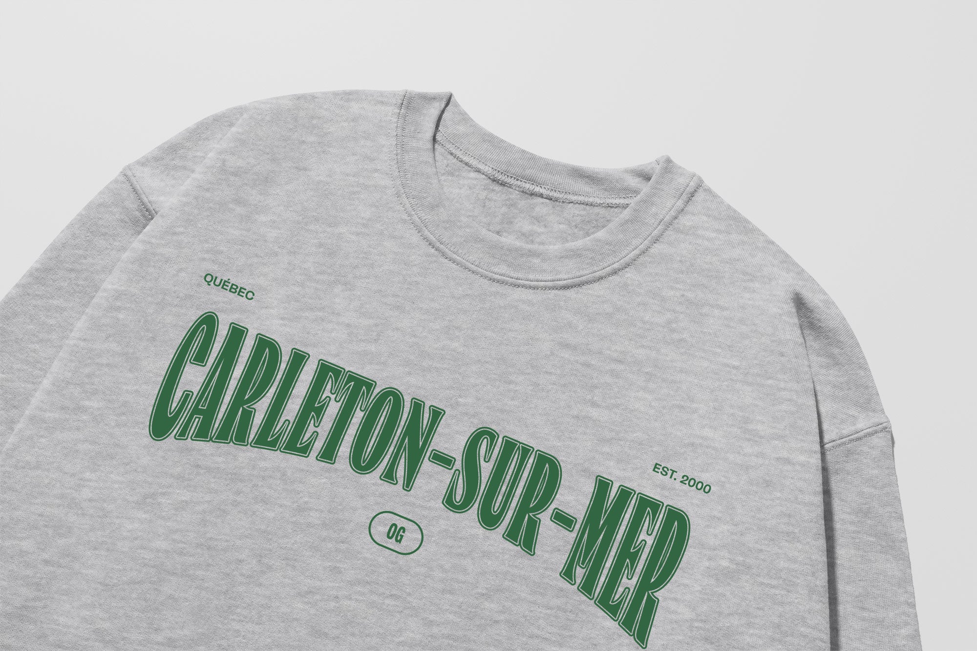 Mon Crew Fit - Adultes - Carleton-sur-Mer - Impression en Vert