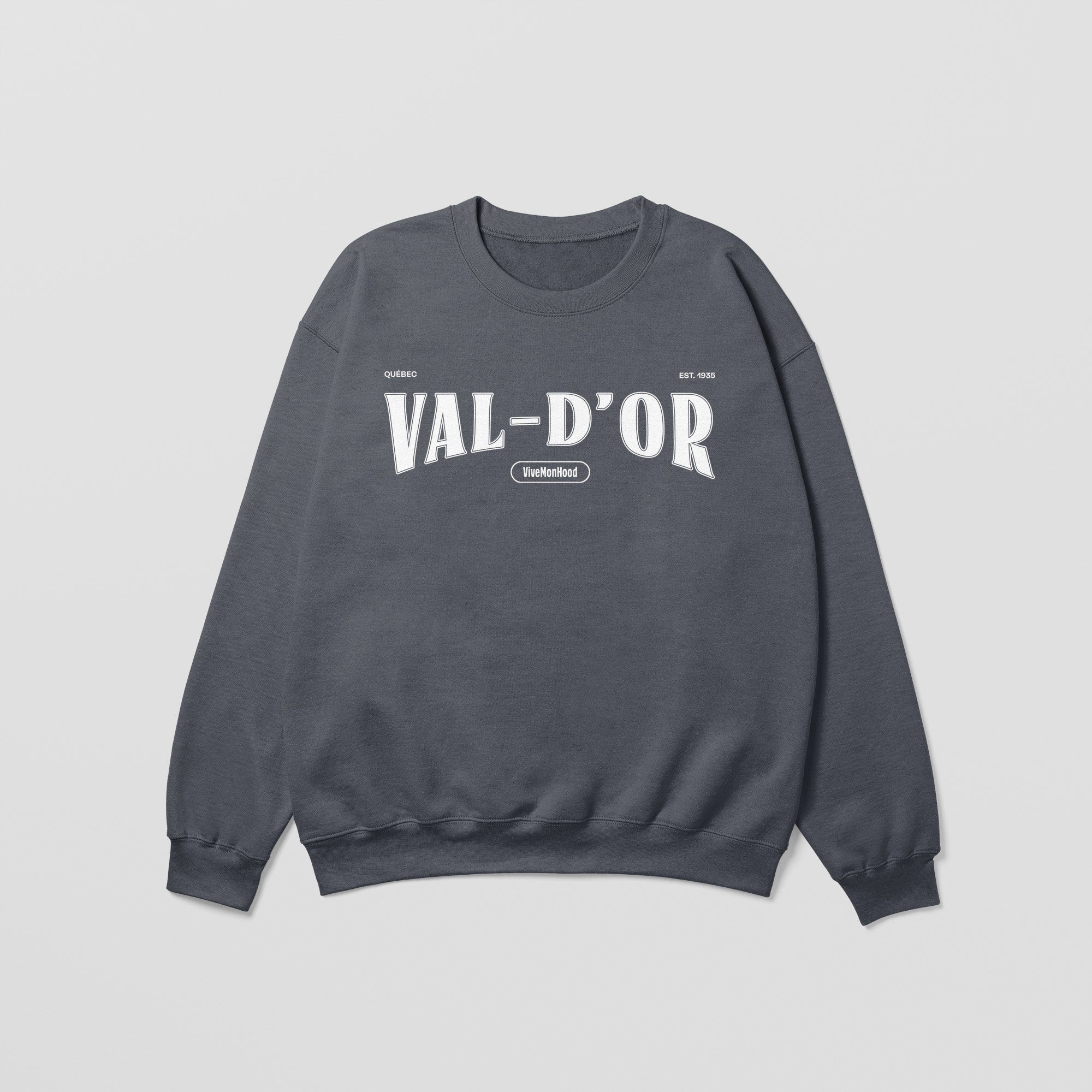 Mon Crew Fit - Enfants - Val-D'or - Impression en Blanc