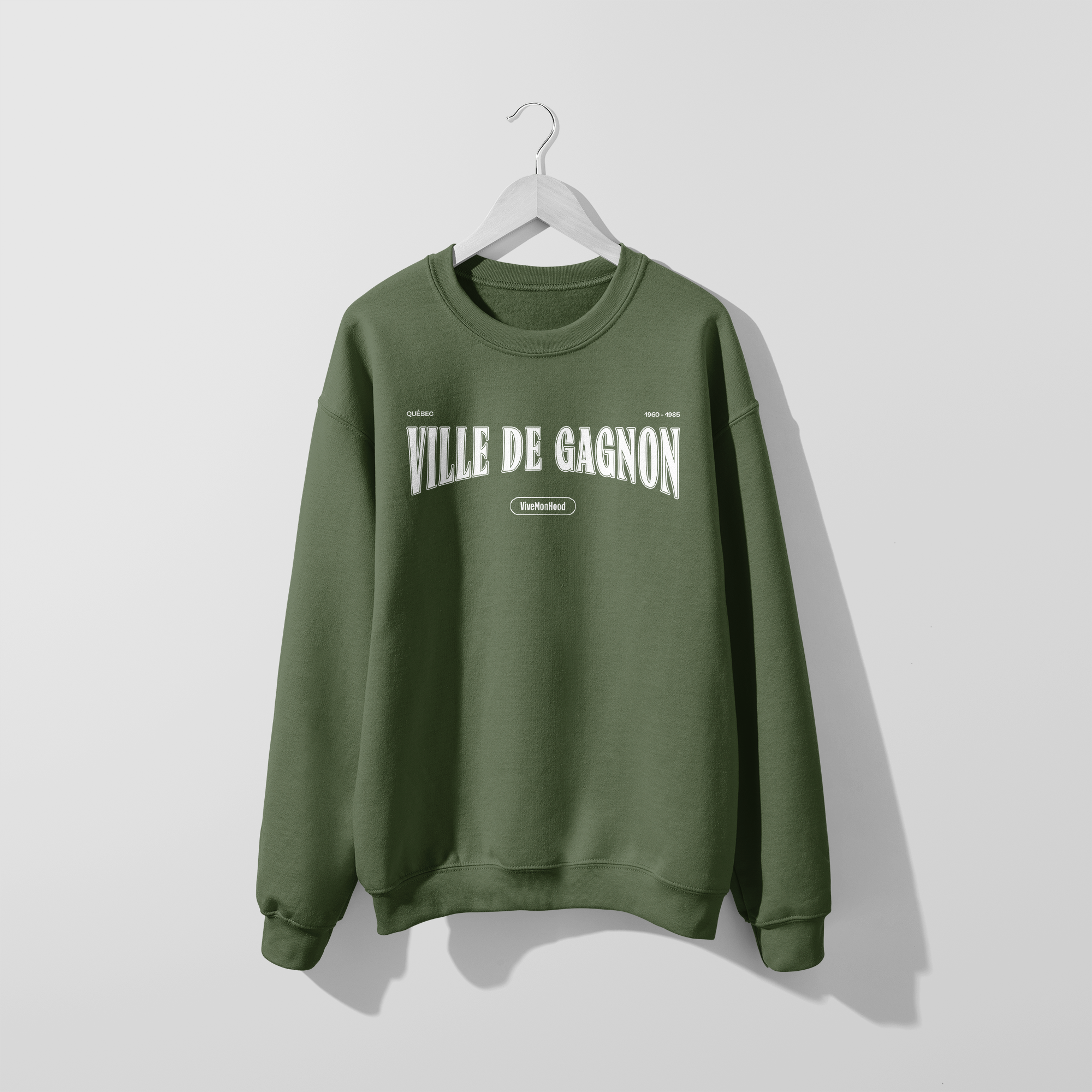 Mon Crew Confort - Ville de Gagnon - Adulte - Blanc - Militaire