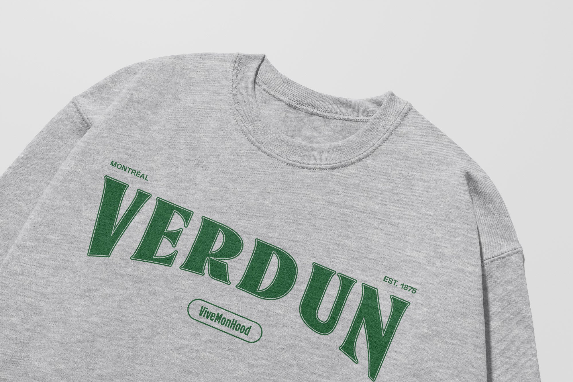 Mon Crew Fit - Adultes - Verdun - Impression en Vert