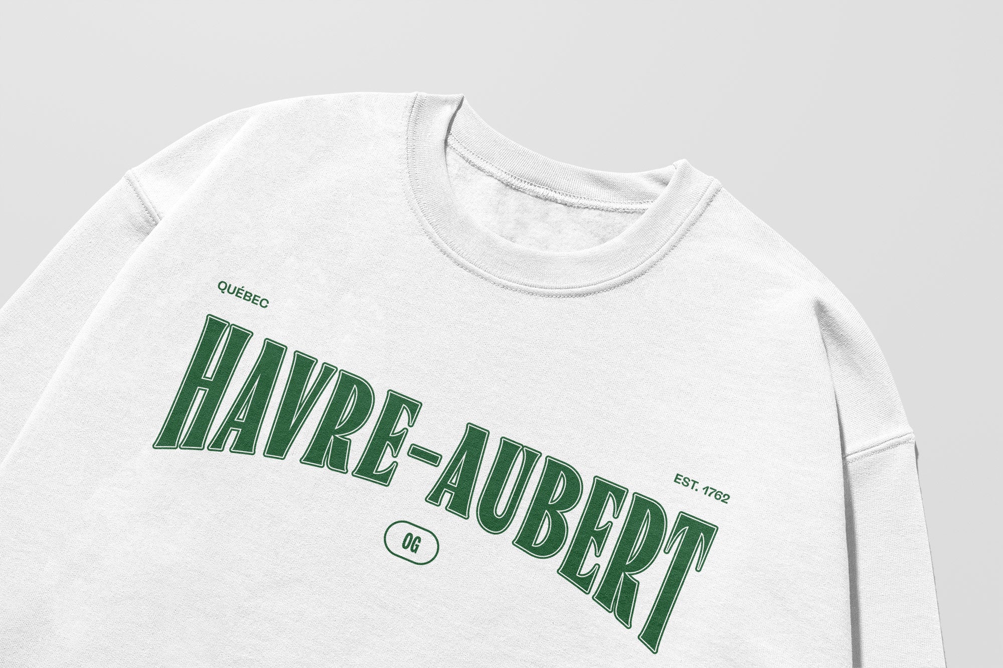 Mon Crew Fit - Adultes - Havre-Aubert - Impression en Vert