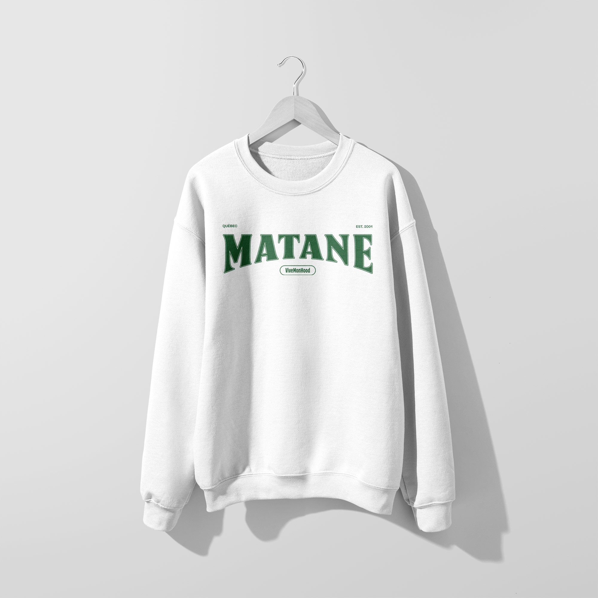 Mon Crew Fit - Adultes - Matane - Impression en Vert