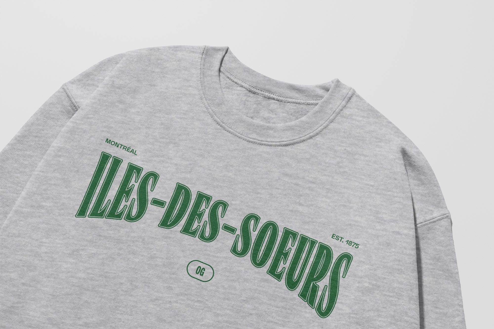 Mon Crew Fit - Adultes - Îles-des-soeurs - Impression en Vert