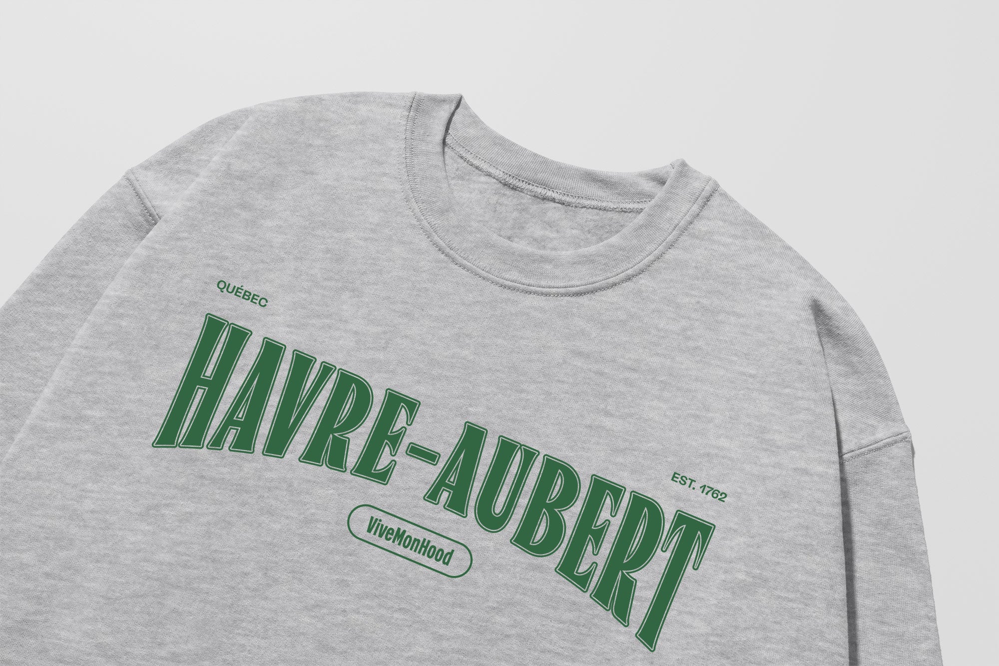 Mon Crew Fit - Adultes - Havre-Aubert - Impression en Vert
