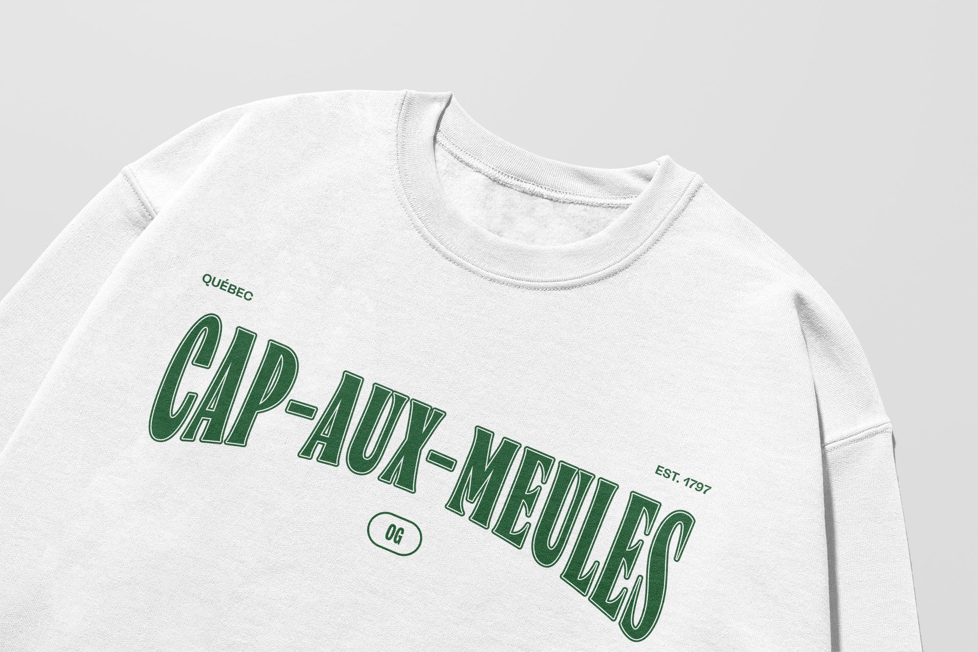 Mon Crew Fit - Adultes - Cap-aux-Meules - Impression en Vert