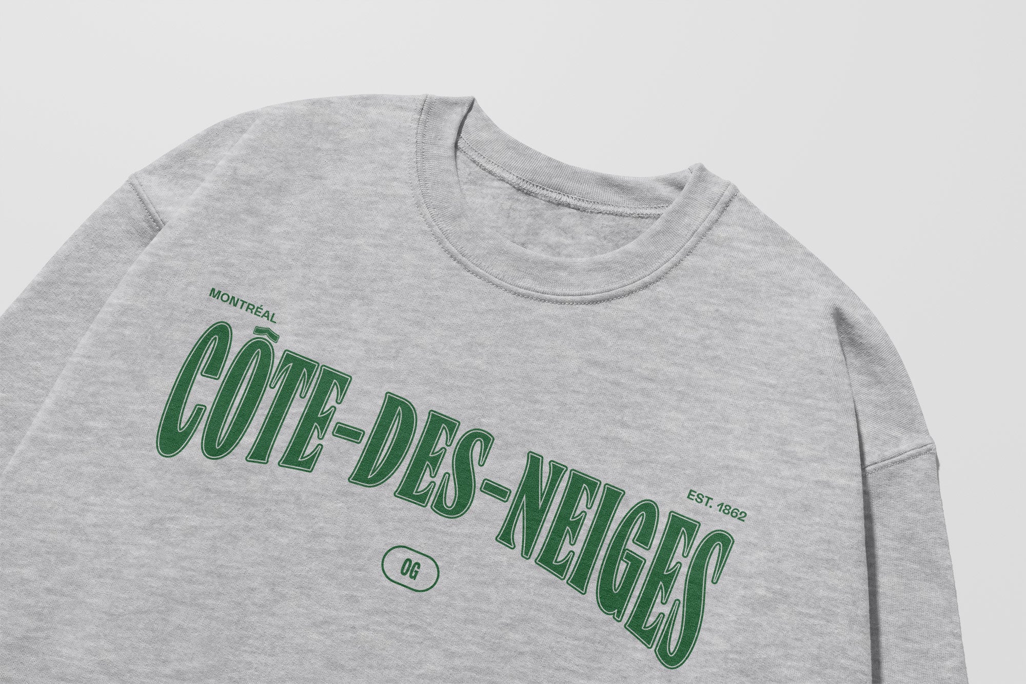 Mon Crew Fit - Adultes - Côte-des-Neiges - Impression en Vert