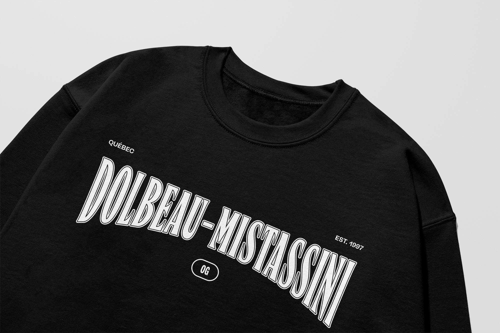 Mon Crew Fit - Adultes - Dolbeau-Mistassini - Impression en Blanc
