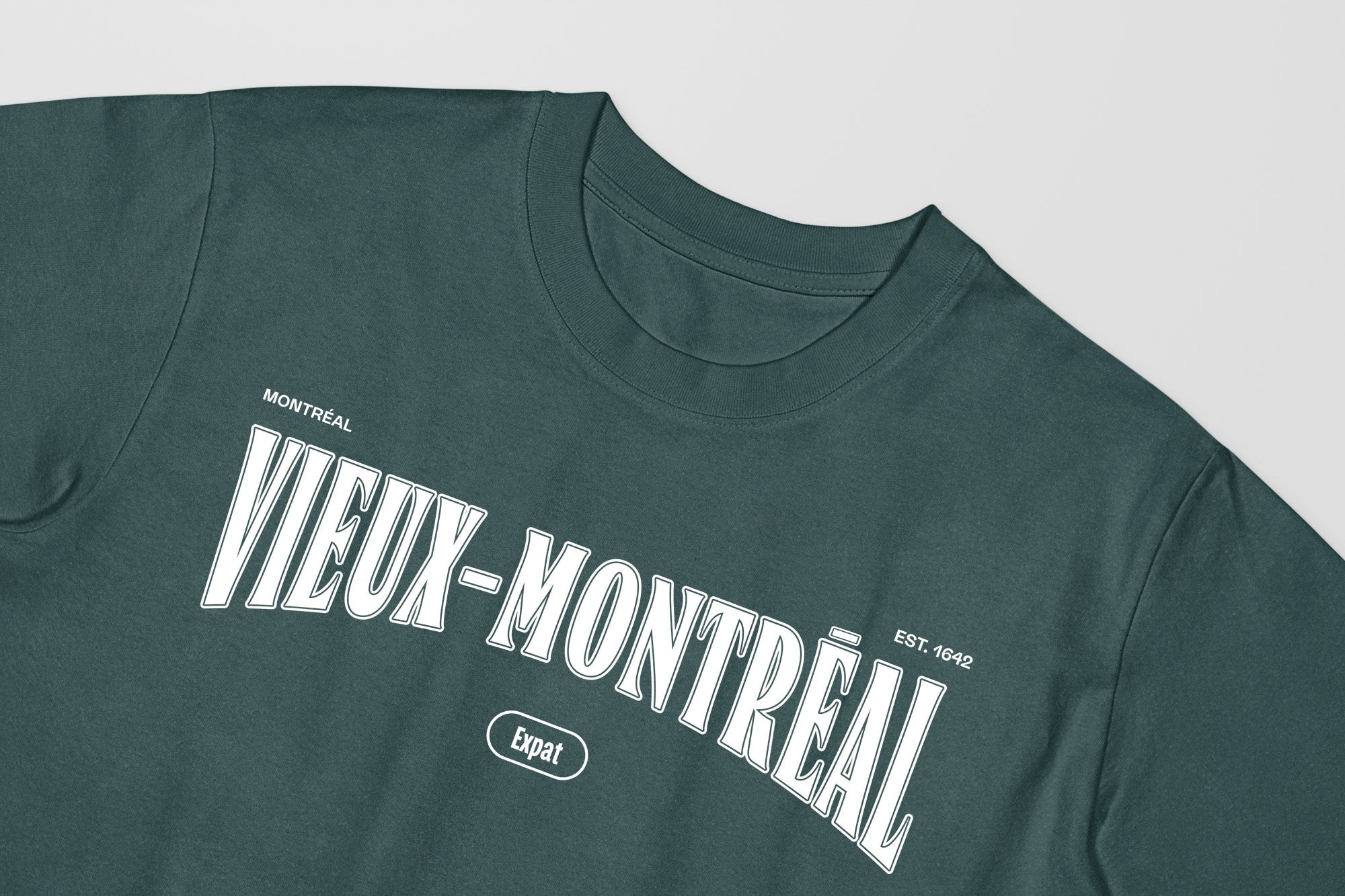 Mon T-Shirt Garçon - Adultes - Vieux-Montréal - Impression en Blanc
