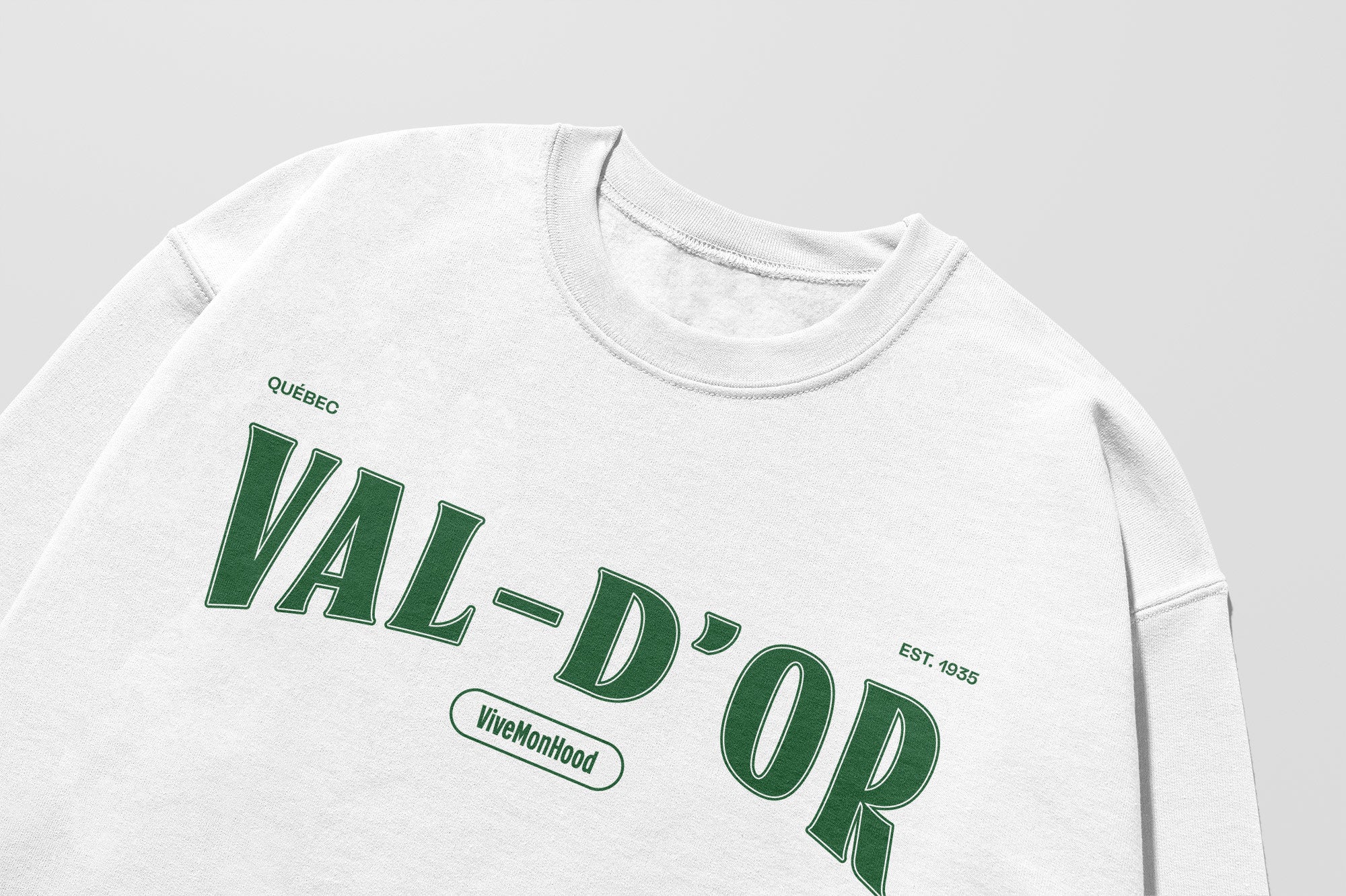 Mon Crew Fit - Adultes - Val-D'or - Impression en Vert