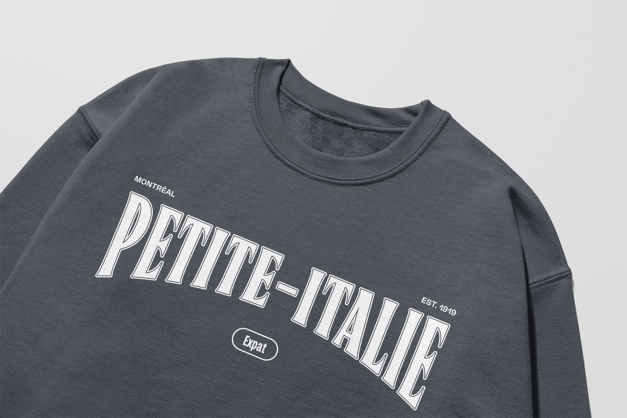 Mon Crew Fit - Enfants - Petite-Italie - Impression en Blanc