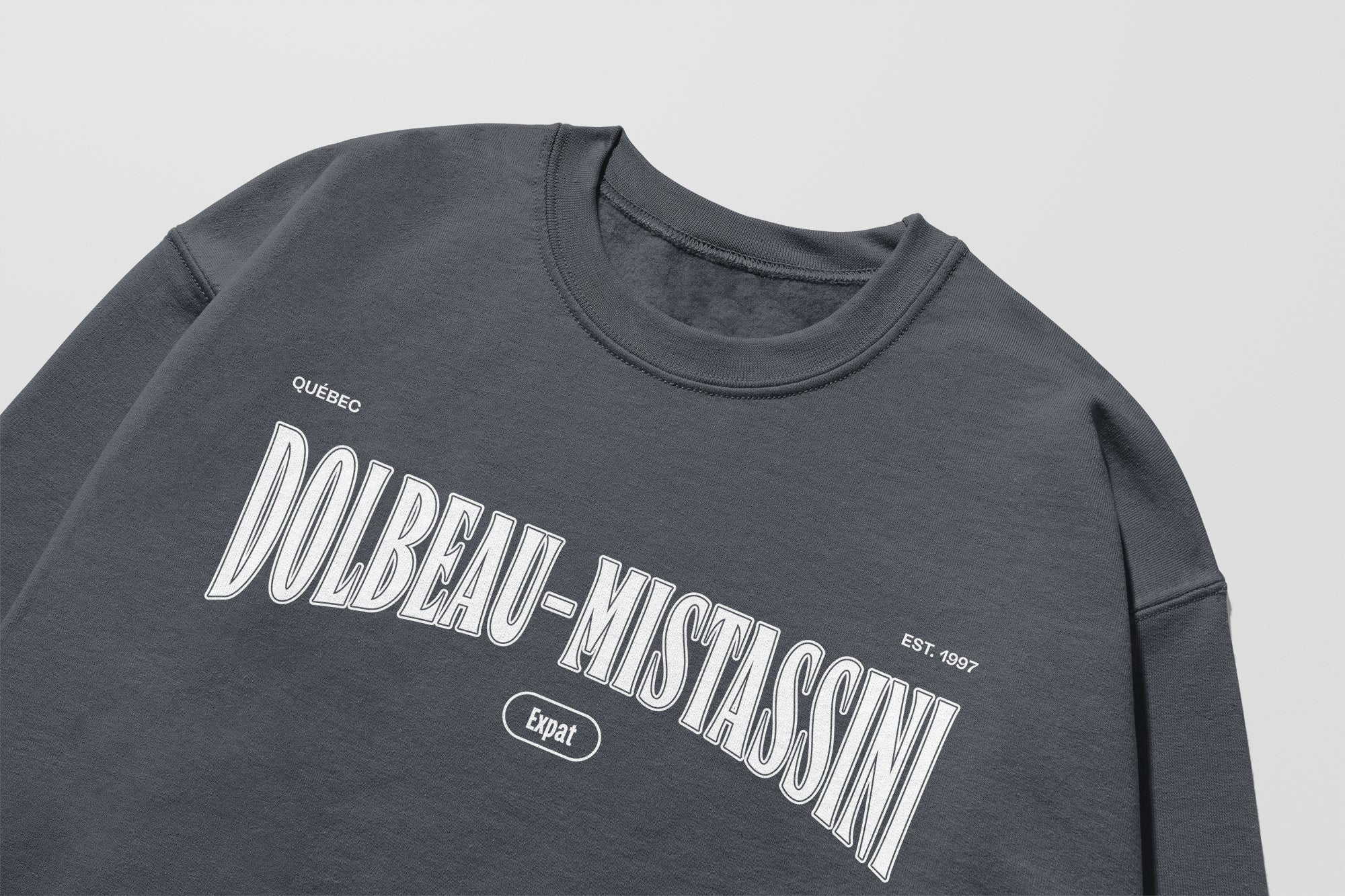 Mon Crew Fit - Enfants - Dolbeau-Mistassini - Impression en Blanc