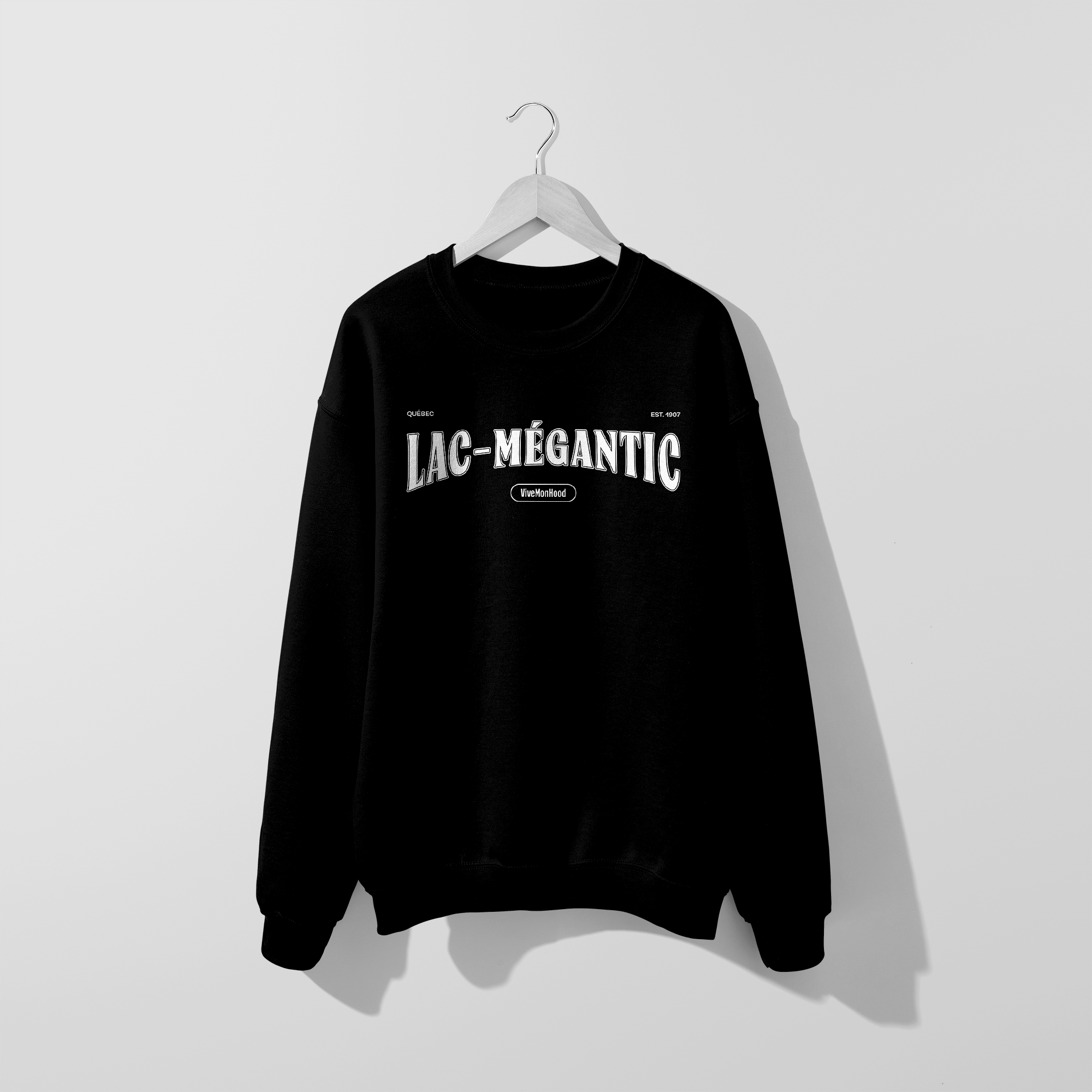 Mon Crew Fit - Lac-Megantic - Adulte - Blanc - Noir