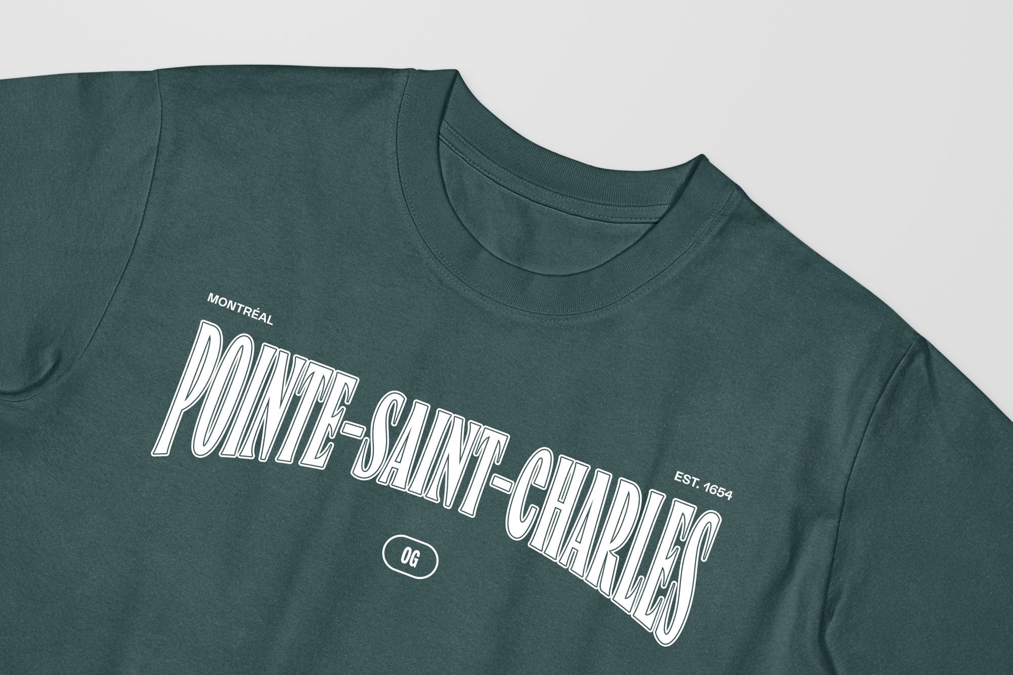Mon T-Shirt Garçon - Adultes - Pointe-Saint-Charles - Impression en Blanc