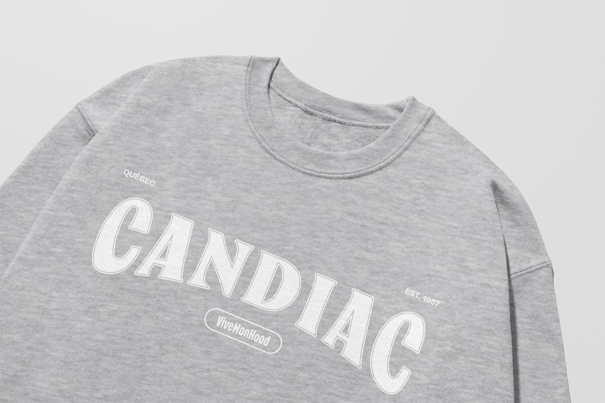 Mon Crew Fit - Adultes - Candiac - Impression en Blanc