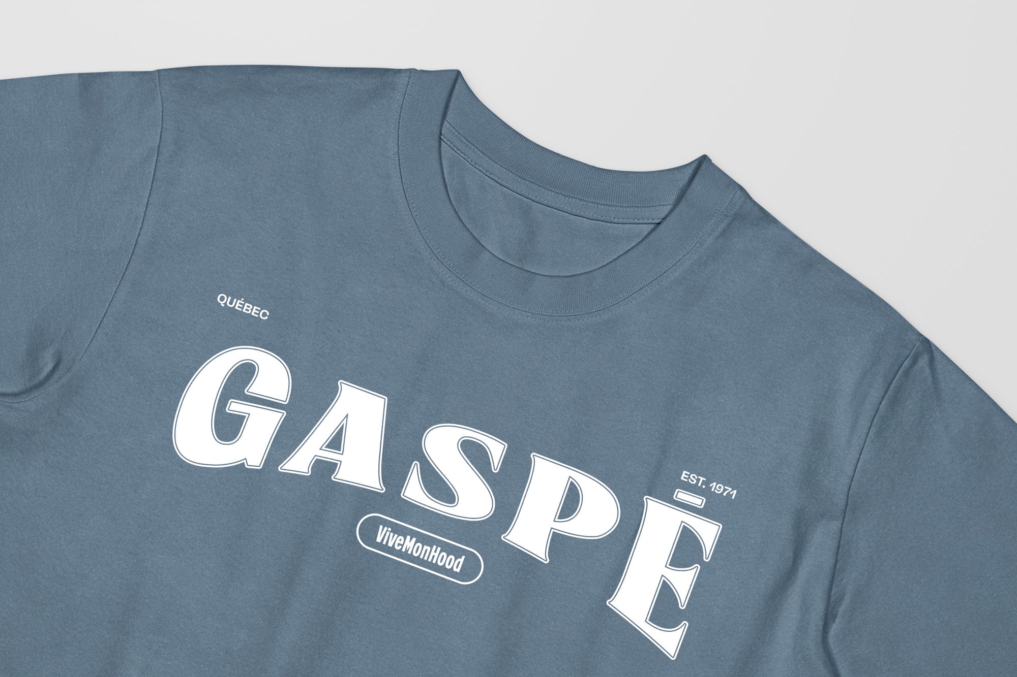 Mon T-Shirt Garçon - Adultes - Gaspé - Impression en Blanc