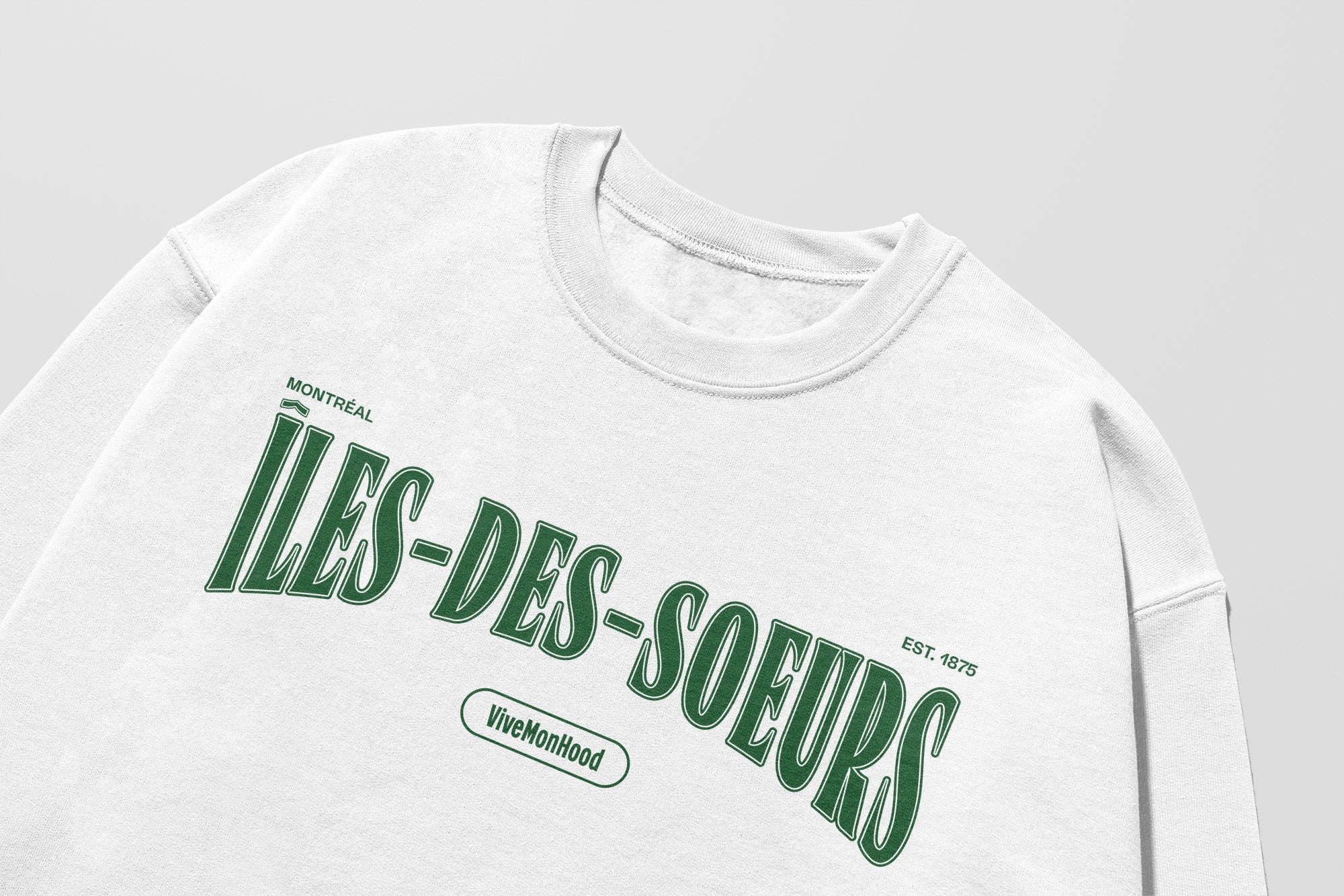 Mon Crew Fit - Adultes - Îles-des-soeurs - Impression en Vert