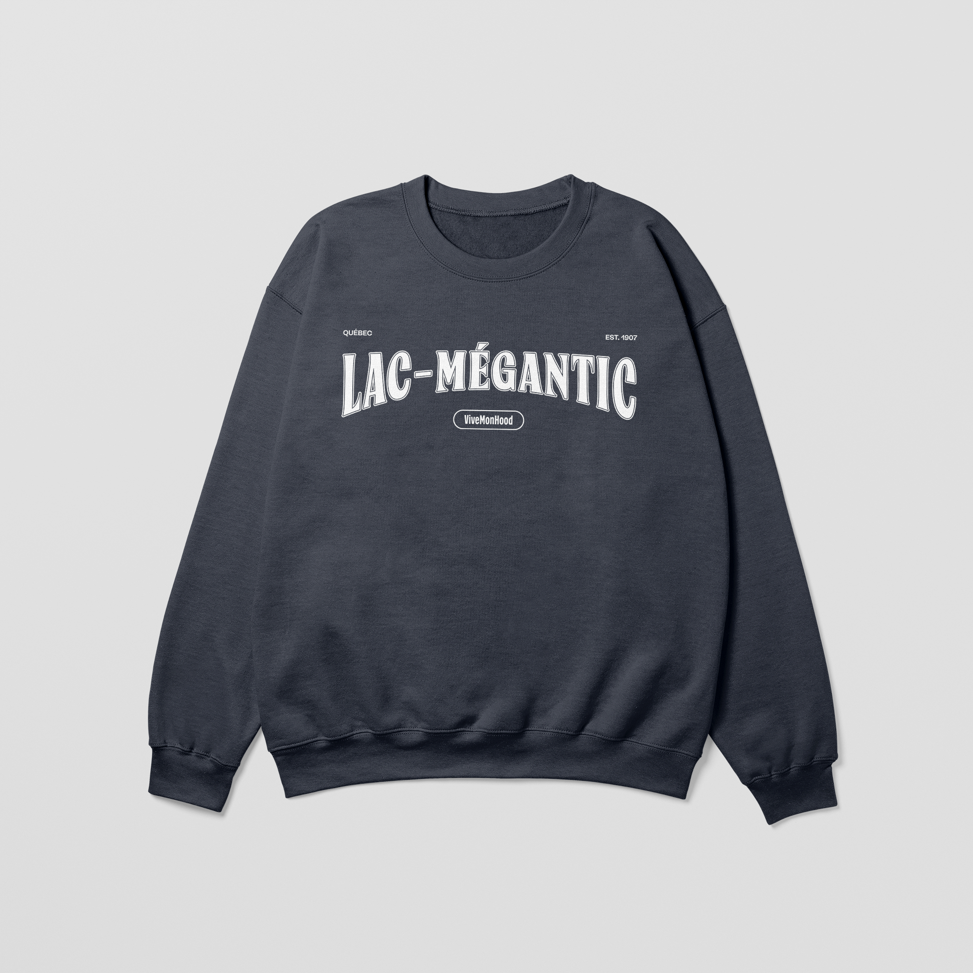 Mon Crew Fit - Lac-Megantic - Enfant - Blanc - Dark Heather