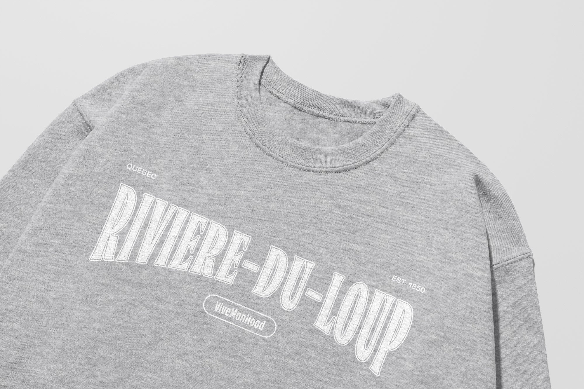 Mon Crew Fit - Enfants - Rivière-du-Loup - Impression en Blanc