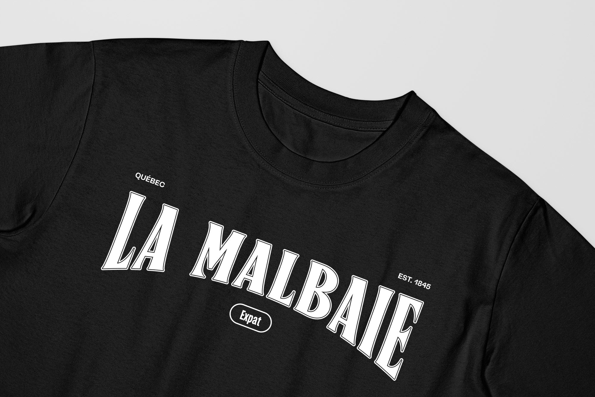 Mon T-Shirt Garçon - Adultes - La Malbaie - Impression en Blanc