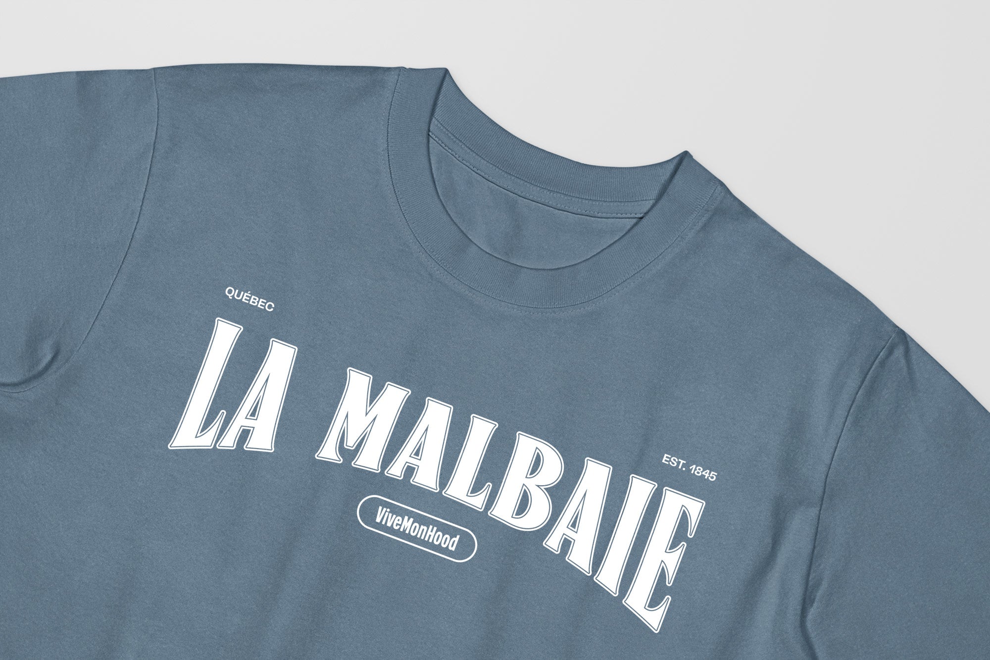 Mon T-Shirt Garçon - Adultes - La Malbaie - Impression en Blanc