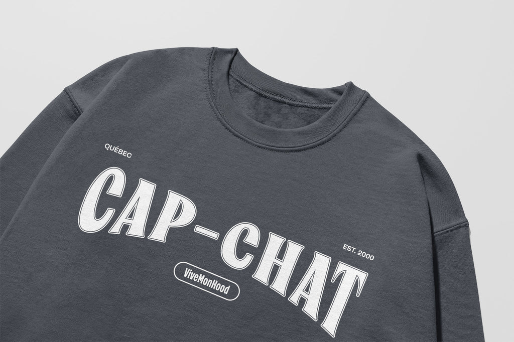 Mon Crew Fit - Enfants - Cap-Chat - Impression en Blanc