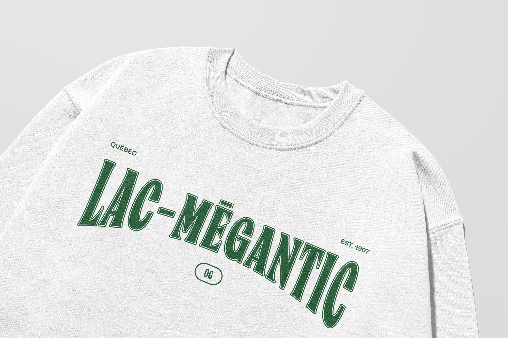 Mon Crew Fit - Adultes - Lac-Mégantic - Impression en Vert