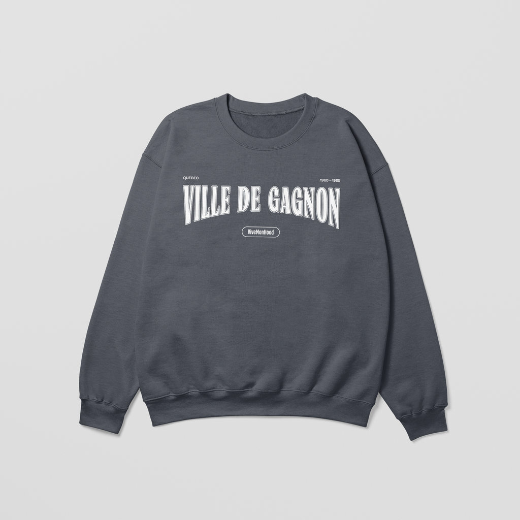 Mon Crew Fit - Ville de Gagnon - Enfant - Blanc - Dark Heather