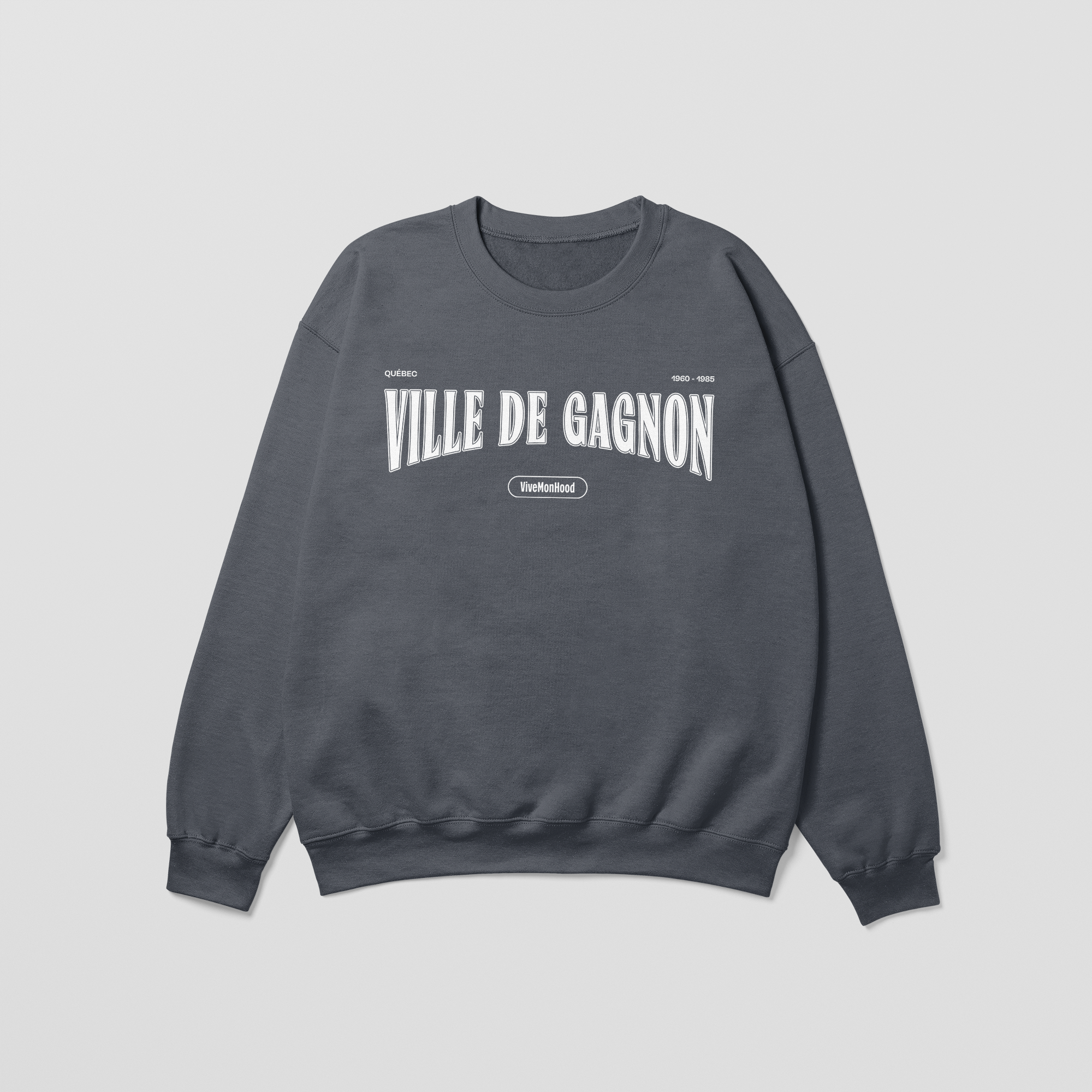 Mon Crew Fit - Ville de Gagnon - Enfant - Blanc - Dark Heather
