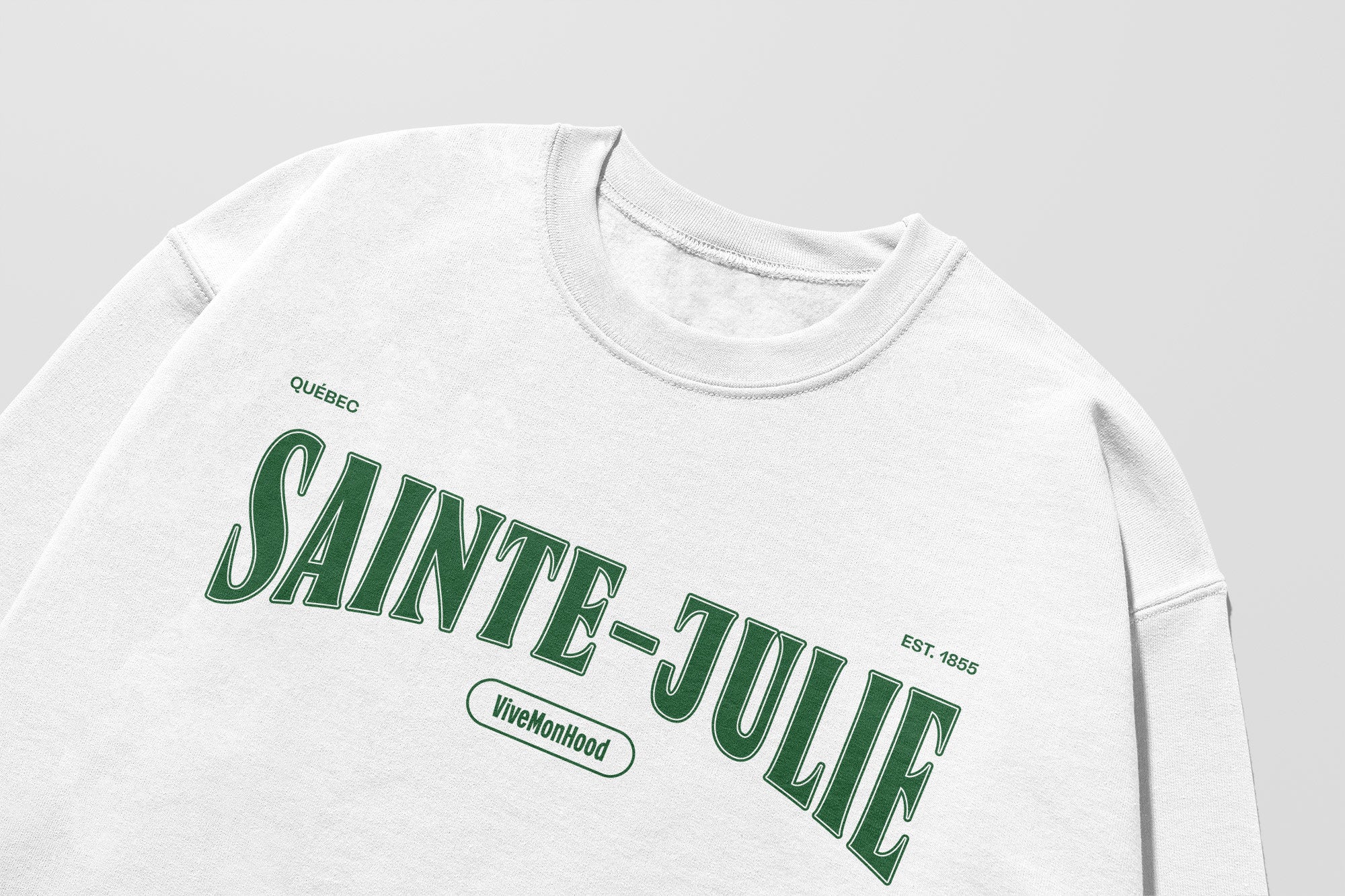 Mon Crew Fit - Adultes - Sainte-Julie - Impression en Vert