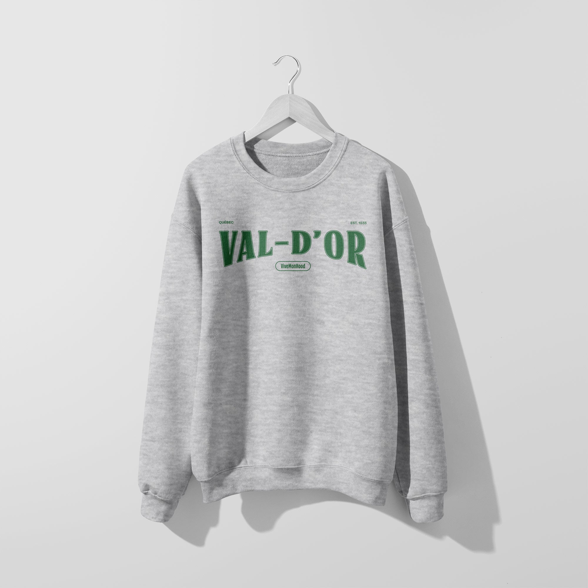Mon Crew Fit - Adultes - Val-D'or - Impression en Vert