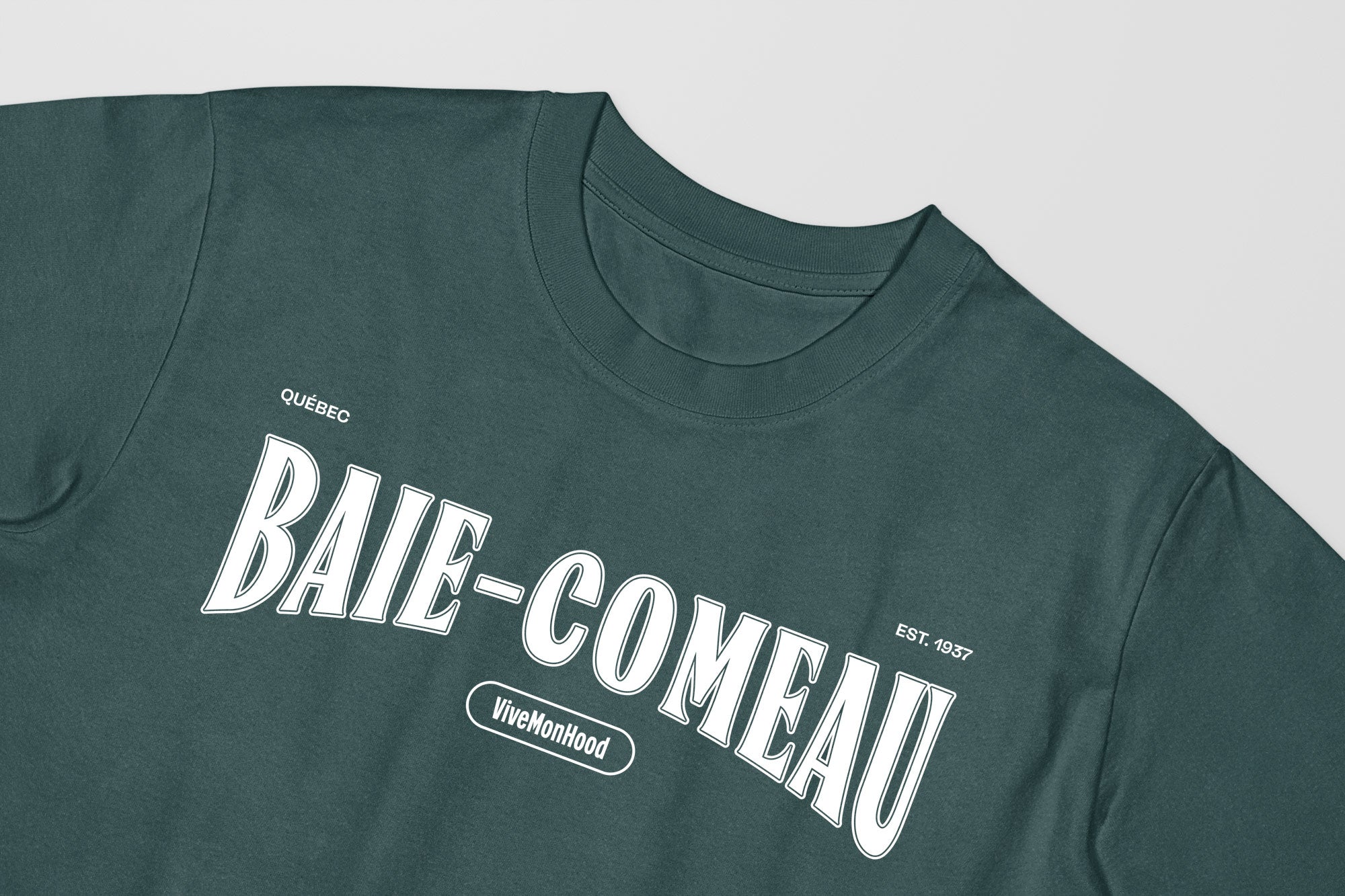 Mon T-Shirt Garçon - Adultes - Baie-Comeau - Impression en Blanc