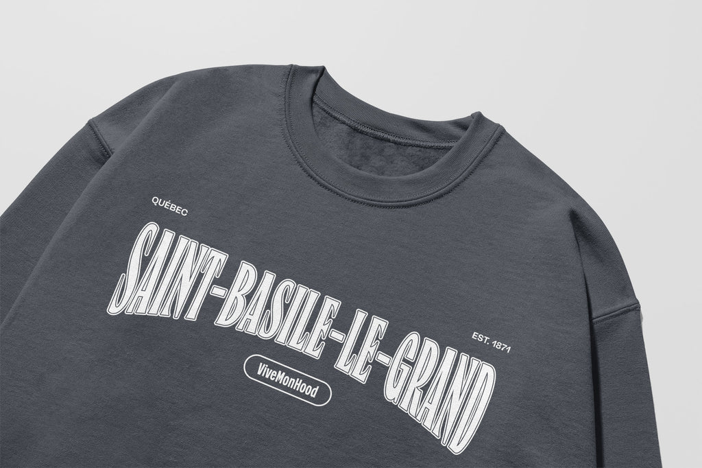 Mon Crew Fit - Enfants - Saint-Basile-Le-Grand - Impression en Blanc