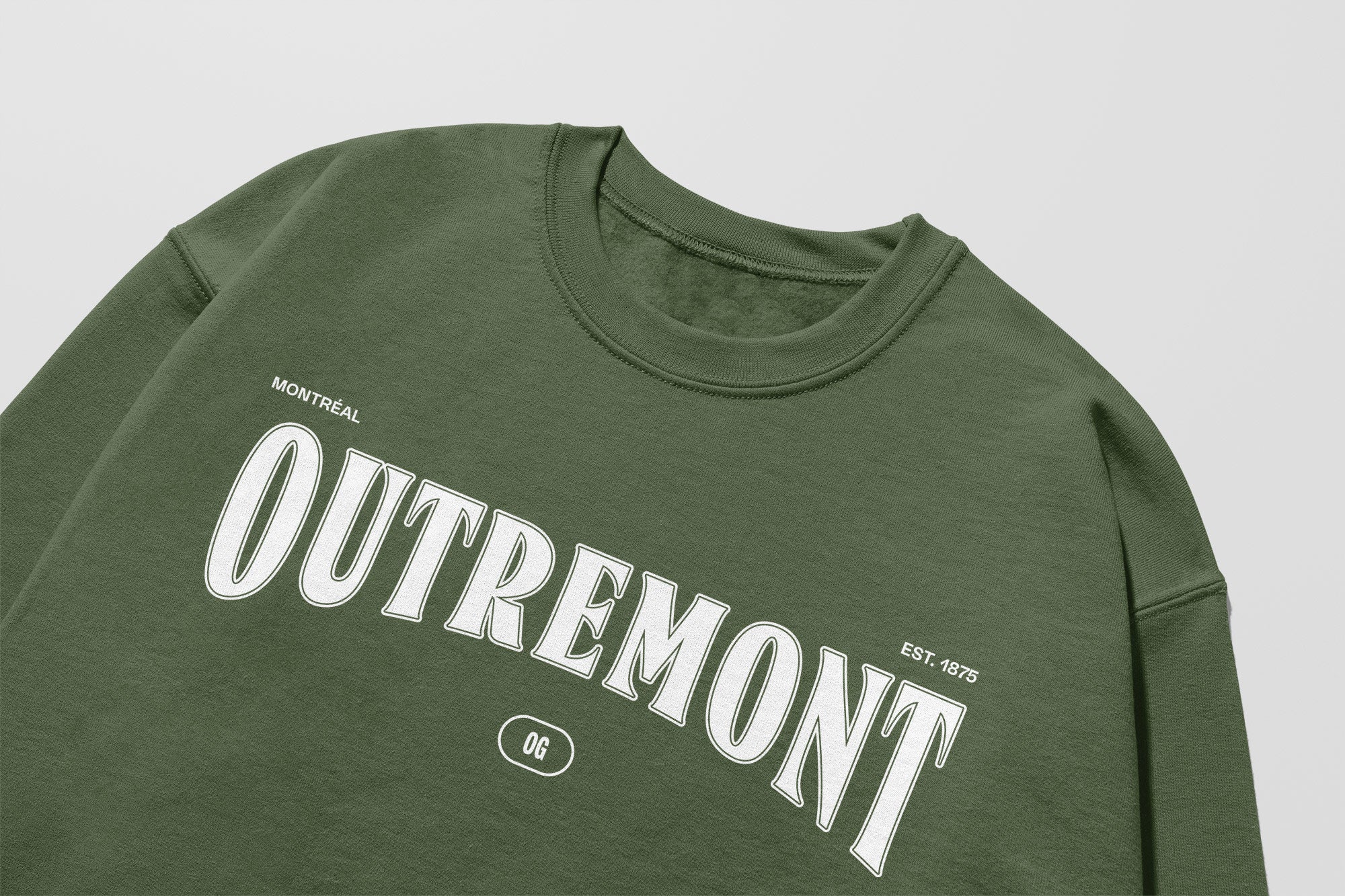 Mon Crew Confort - Adultes - Outremont - Impression en Blanc