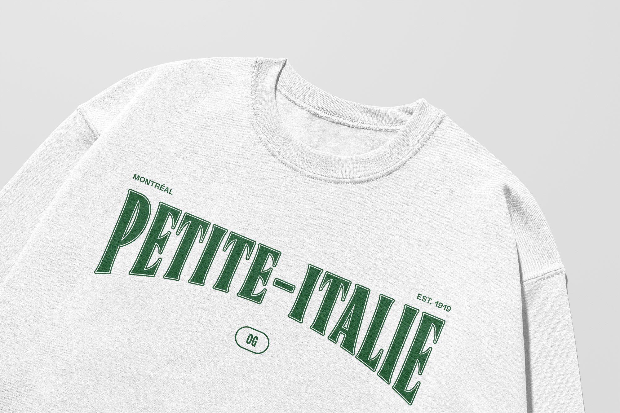 Mon Crew Fit - Adultes - Petite-Italie - Impression en Vert