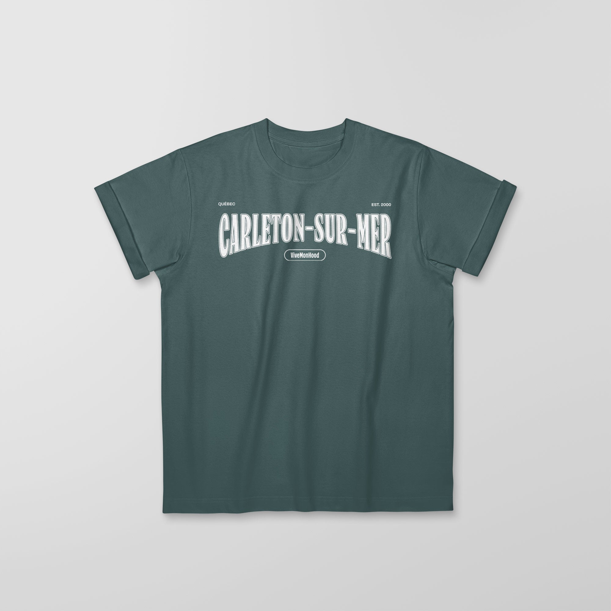 Mon T-Shirt Garçon - Adultes - Carleton-sur-Mer - Impression en Blanc