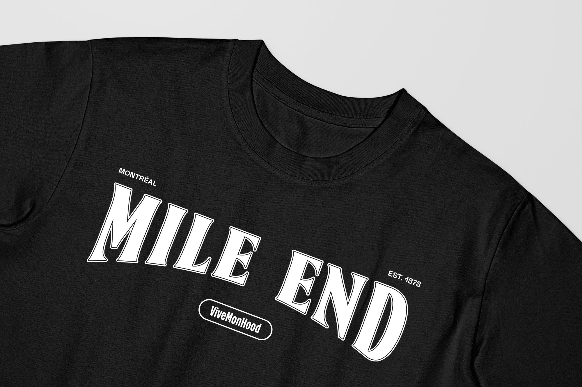 Mon T-Shirt Garçon - Adultes - Mile End - Impression en Blanc