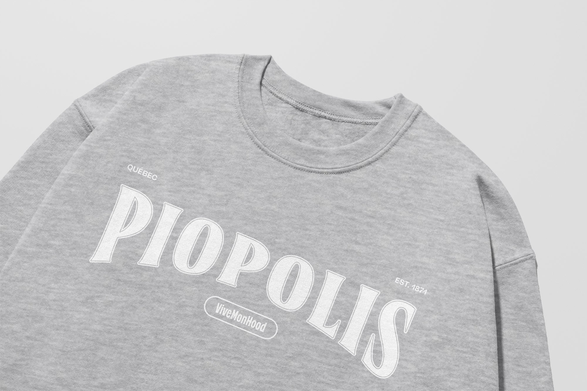 Mon Crew Fit - Enfants - Piopolis - Impression en Blanc